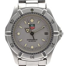 TAG HEUER 2000 962.213R Men's Quartz Watch Gray Dial Silver Date 34mm