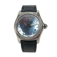 CORUM Bubble 39.151.47 Diamond Bezel Ladies’ Watch, Stainless Steel, Blue