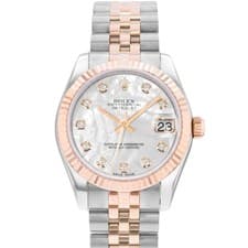 Rolex Datejust 31 178271 MOP Diamond Dial Steel 18k Rose Gold Ladies Watch 2010