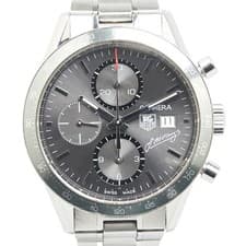 TAG HEUER CARRERA JM FANGIO CV201C SILVER GREEN STAINLESS STEEL MEN WATCH