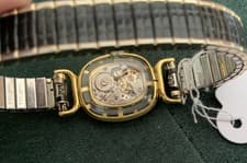 Juvenia Mystery Dial Manual Winding Ladies Watch with Speidel Band Runs Well