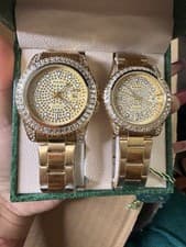 Rolex Datejust Luxury Gold Quartz Wristwatch Diamond Pattern Dial Date Indicator