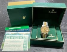 Rolex Datejust 16233 1987 36mm Champagne Diamond Dial Wristwatch