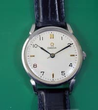 Vintage 1947 Stainless Steel OMEGA Caliber 283  Men's Dress  Watch 35mm