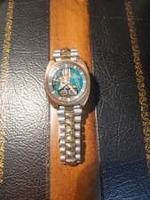 BULOVA ACCUTRON Spaceview Skeleton 18K HEAVY GOLD PLATE 1974 VINTAGE GOOD