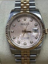 Rolex Datejust 116231 Pink and Silver Jubilee Bracelet with Pink Bezel Box 36mm