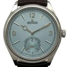 ROLEX Oyster Perpetual 1908 52506 Ice Blue Platinum Automatic Mens Watch #OK038