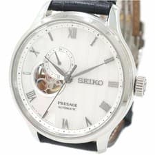 Seiko Presage 4R39-00W0 Automatic Open Heart Black Leather Men's Watch R8041087