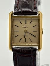 Omega Ladies Square Manual Watch 19mm Gold Dial Used