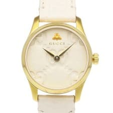 Gucci G-Timeless Quartz Watch Ladies Stainless Steel 126.5 Used 1 Year Warranty