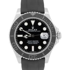 Rolex Yacht-Master BLACK 18K White Gold Oysterflex Rubber 42mm 226659 Watch