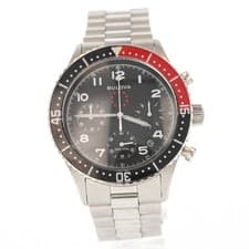 Bulova Marine Star 43mm Black Dial Chronograph Stainless Steel Men's Wristwatch