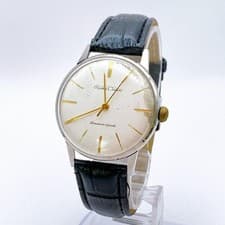 SEIKO Chronos 21 Jewels Manual Wind Men's Watch Leather Band Vintage Timepiece