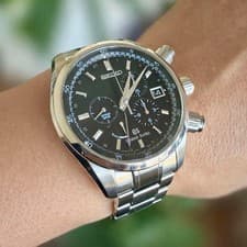 Grand Seiko GMT Chronograph Spring Drive Power Reserve Steel Black - SBGC003 -