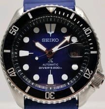 STUNNING SEIKO DIVERS 7002-700A BLUE BRIDGE DIAL AUTOMATIC MENS WATCH $1200 MSRP