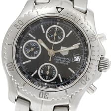 TAG HEUER CT2111 Link Chronograph Date Men's Watch From Japan G0425