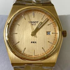 Tissot PRX Watch 40mm Stainless Steel Gold Tone Quartz Timepiece Classic