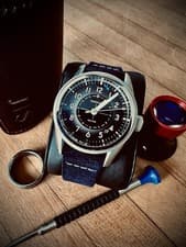 Nodus Sector Field Shale Black Automatic With Bracelet And Suede Strap