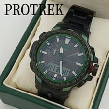Casio Protrek PRW-6100FC-1JF Titanium Belt Watch Black 8.2 in Wrist