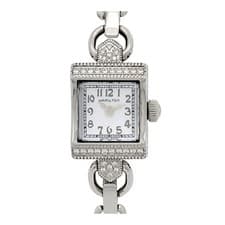 Hamilton Vintage Ladies Quartz Watch  Stainless Steel Diamonds  H312910