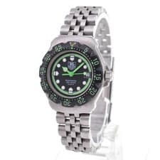 TAG HEUER Formula 1 375.508 Date Quartz Women's Wristwatch Black Green Authentic
