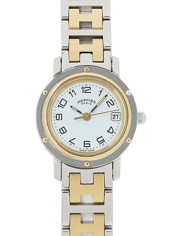 HERMES Clipper Quartz Watch CL4.220 White Dial 24mm