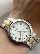 Tissot Seastar Men’s Vintage Watch Silver Gold Quartz Swiss Made Two Tone 35mm