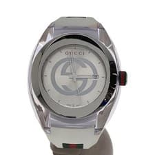 Used GUCCI◆Quartz watch/analog/rubber/white/white/137.1