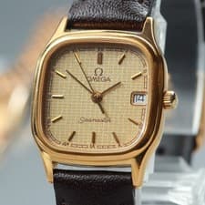 Vintage 1985 OMEGA Seamaster Quartz Cal.1426 Gold 22mm Ladies Watch New Battery