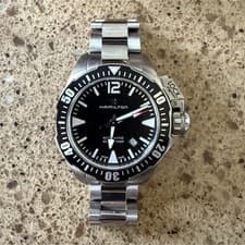 Hamilton Khaki Navy Automatic Diver Watch Black Dial Stainless Steel Box
