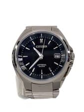 CITIZEN H110-T016308 ATESA Quartz Black Dial Watch Near Mint JAPAN