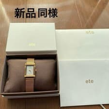 ete Solar Square Watch Mesh Band Pink Gold Timepiece Genuine Wristwatch