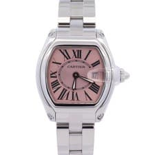 Cartier Roadster Stainless Steel 36x30mm Pink Dial Watch Ref# W62017V3