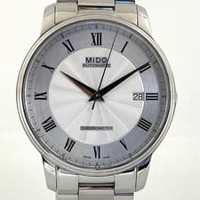 Mido Baroncelli Chronometer M010408A Automatic Watch Silver Used