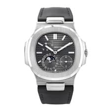 Patek Philippe Nautilus Watch 40MM Grey Index Hour Markers Dial White Gold