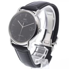 IWC PORTOFINO IW353313 38mm SS Black Dial Automatic Date Leather Strap #C511