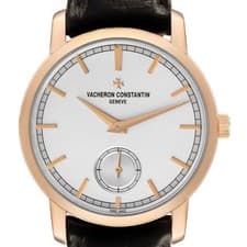 Vacheron Constantin Traditionnelle Rose Gold Silver Dial Mens Watch 82172 Papers