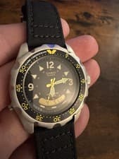 Casio AD-520 Ana/Digi "Hershey Dial" 10m black dial  vintage