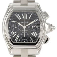 Authentic Cartier Roadster Chronograph XL W62020X6 Stainless Steel Mechanica...