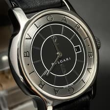 BVLGARI Solotempo ST29S Black Dial Date Women's Watch Box Papers Working