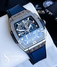 Hublot Spirit Of Big Bang 42 Blue Titanium Full Set Extra Strap 642.NX.7170.RX