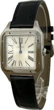 Cartier Santos Dumont LM WSSA0022 4228 Silver 31mm Unisex Watch Excellent A6294