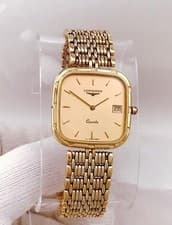 Authentic 1980 LONGINES Cal L161.2 DATE Men's Quartz Wrist Watch SWISS MADE RUNS