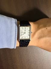 Universal Genevetan Vintage Hand-wound Wristwatch Analog Square White Black