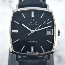OMEGA GENEVE AUTOMATIC 24 JEWELS CAL.565 DATE REF.162.010 BLACK DIAL MEN'S WATCH