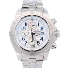 Breitling Super Avenger Stainless Steel 48mm White Dial Watch Ref# A13370