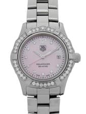 TAG Heuer Aquaracer 10P Diamond Bezel Quartz Watch WAF141B.BA0813 Pink Shell