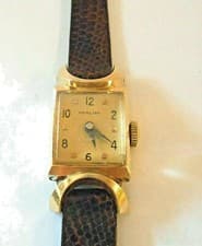 Vintage Hamilton 14K Yellow Gold  Woman's Wrist Watch 751 Movement 17 Jewel
