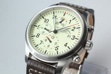 [Box] Mühle Glashütte Terrasport I Chronograph M1-37-70 Cream AT Date Mens Watch