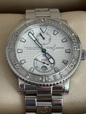 ULYSSE NARDINE Marine Diver w/ BOX & RECORDS + NEW EXTRA LINKS